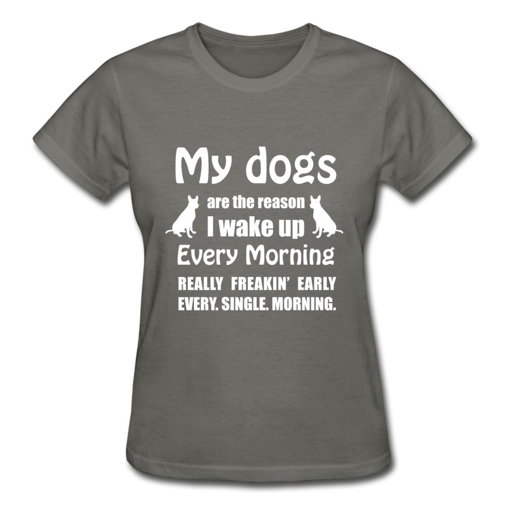 My dogs are the reason I wake up Gildan Ultra Cotton Ladies T-Shirt-Ultra Cotton Ladies T-Shirt | Gildan G200L-I love Veterinary