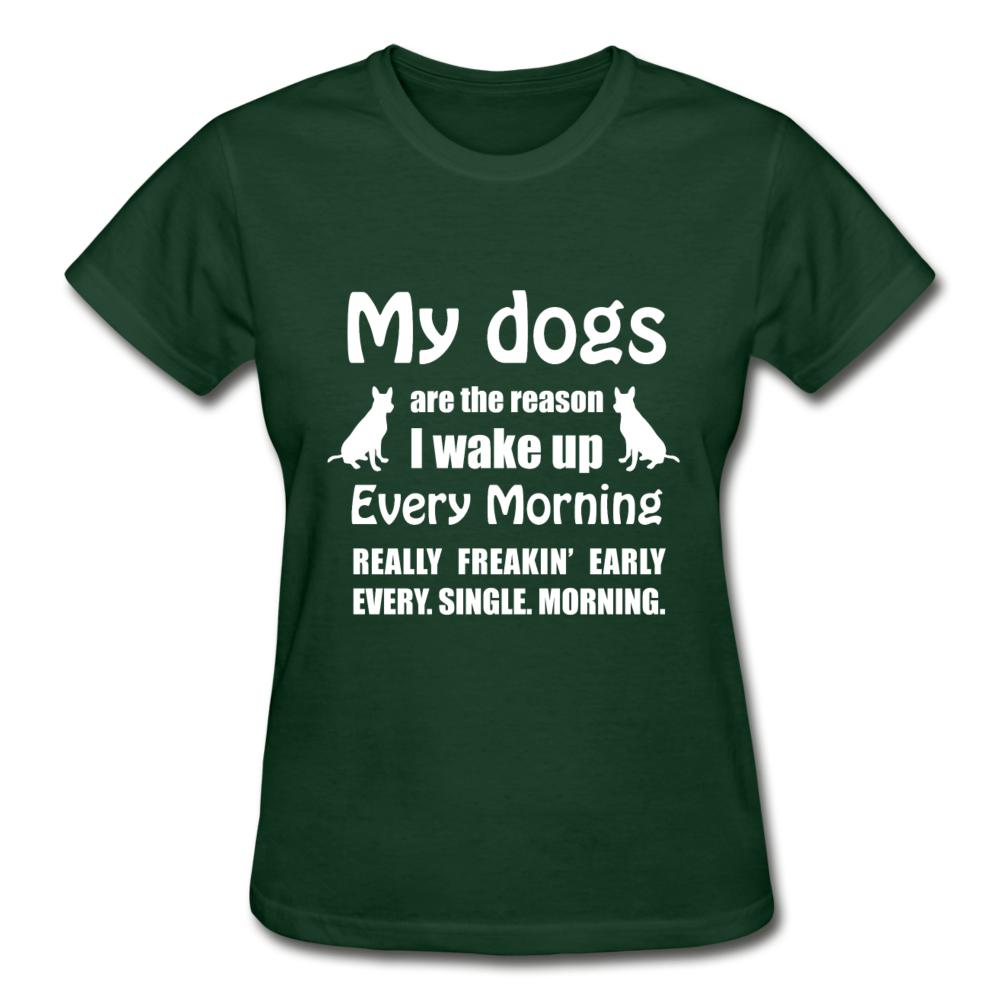 My dogs are the reason I wake up Gildan Ultra Cotton Ladies T-Shirt-Ultra Cotton Ladies T-Shirt | Gildan G200L-I love Veterinary