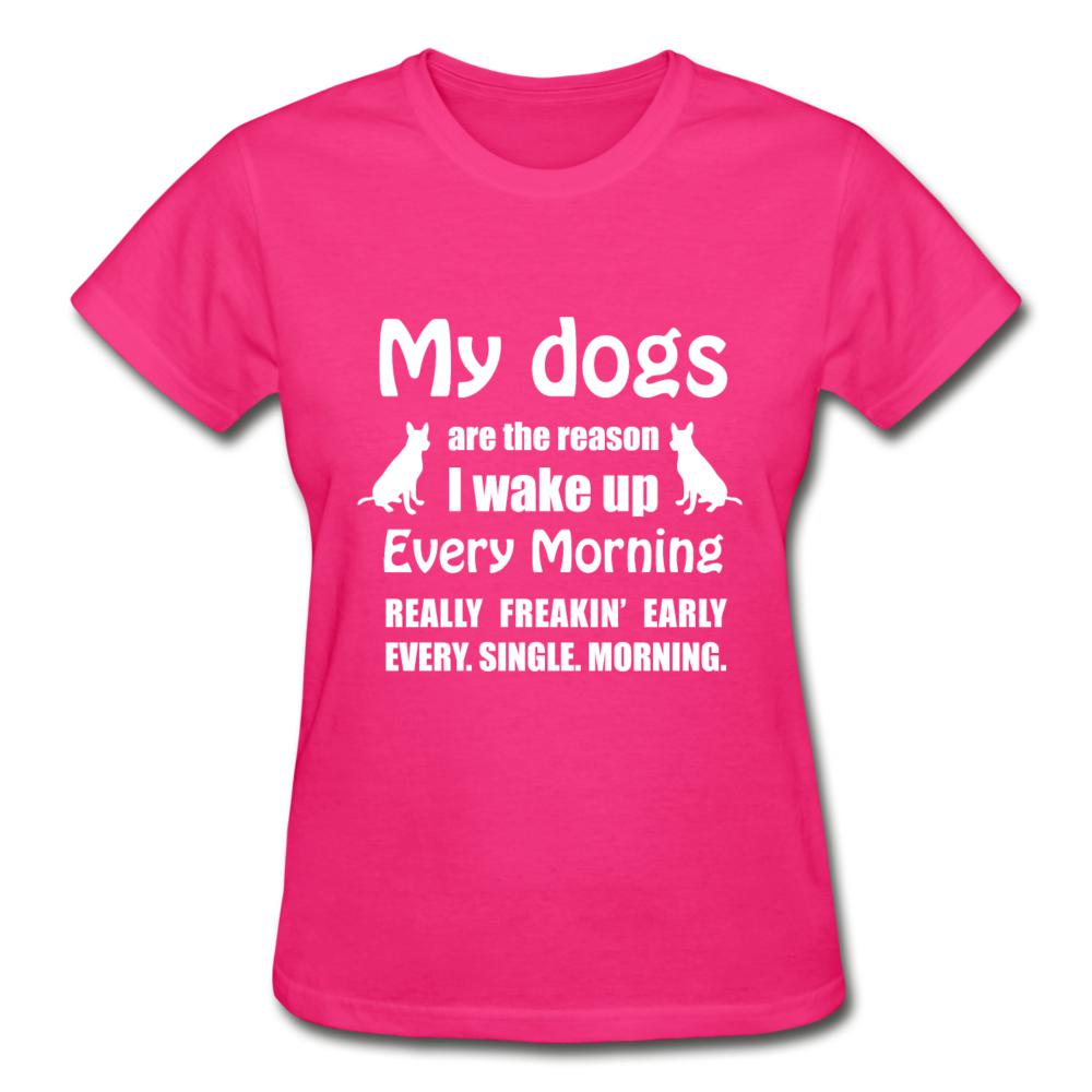 My dogs are the reason I wake up Gildan Ultra Cotton Ladies T-Shirt-Ultra Cotton Ladies T-Shirt | Gildan G200L-I love Veterinary