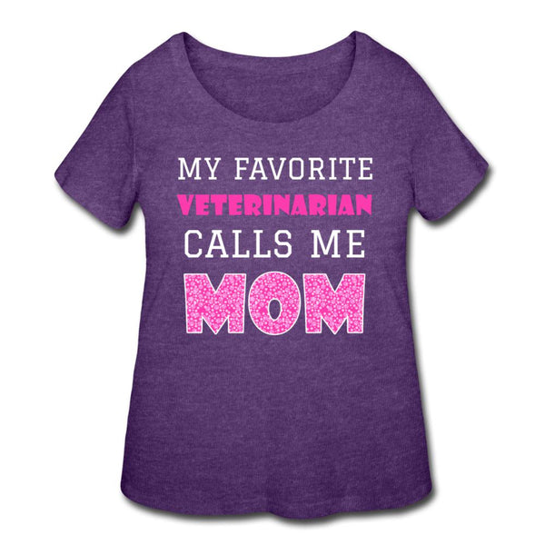 My favorite Veterinarian calls me Mom Women's Curvy T-shirt-Women’s Curvy T-Shirt | LAT 3804-I love Veterinary
