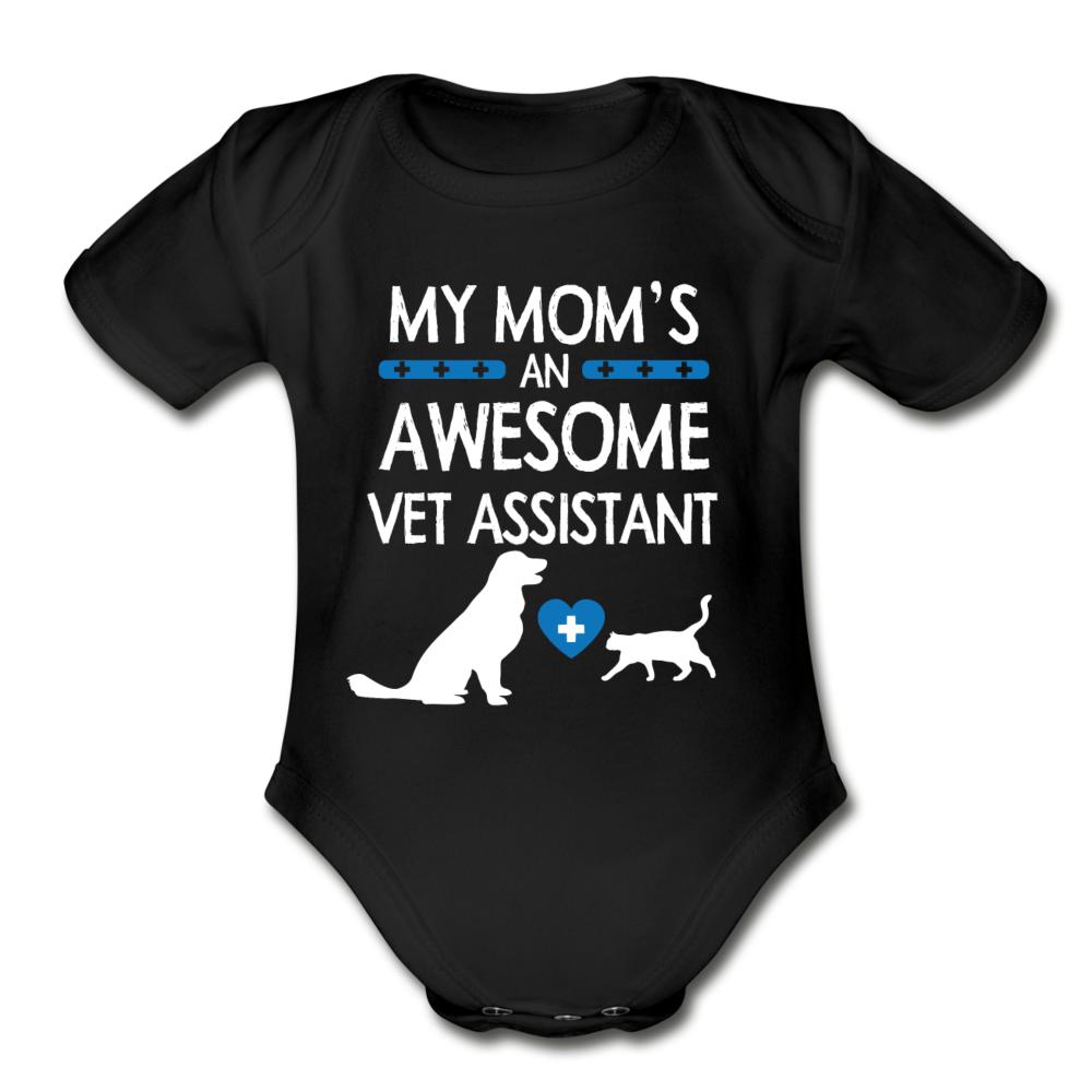 My Mom's an Awesome Vet Assistant Organic Short Sleeve Baby Bodysuit-Organic Short Sleeve Baby Bodysuit | Spreadshirt 401-I love Veterinary