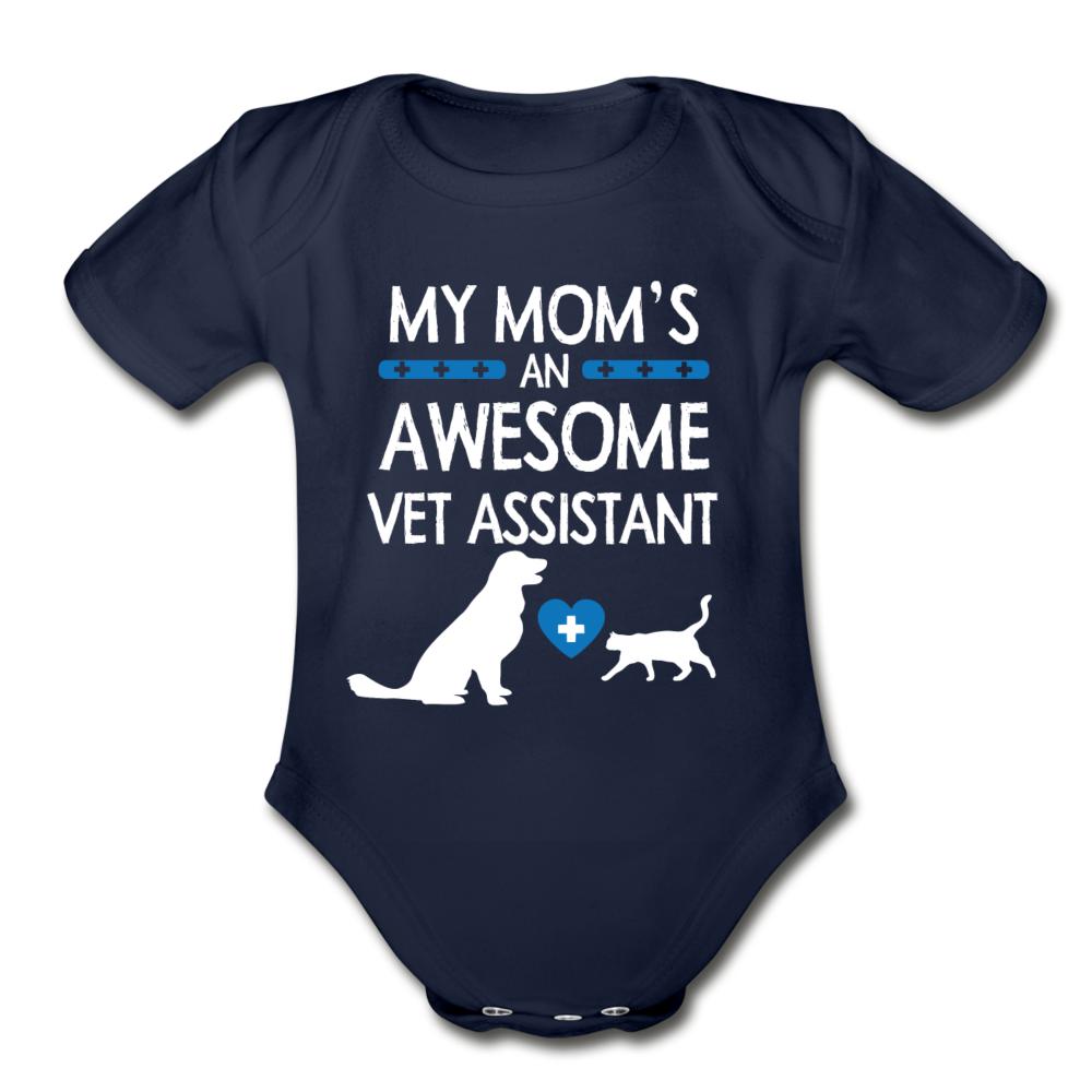 My Mom's an Awesome Vet Assistant Organic Short Sleeve Baby Bodysuit-Organic Short Sleeve Baby Bodysuit | Spreadshirt 401-I love Veterinary