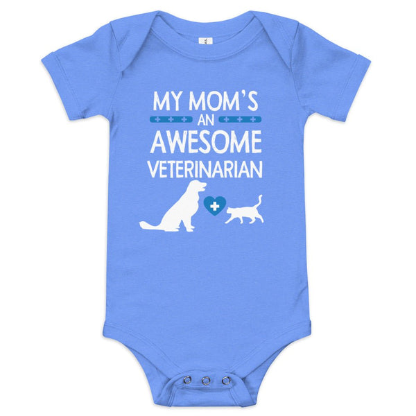 My Mom's an Awesome Veterinarian Baby short sleeve one piece-I love Veterinary