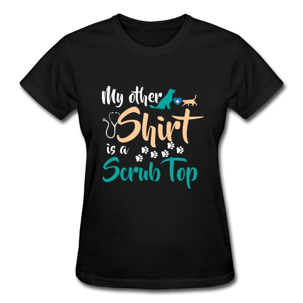 My other shirt is a scrub top Gildan Ultra Cotton Ladies T-Shirt-Ultra Cotton Ladies T-Shirt | Gildan G200L-I love Veterinary