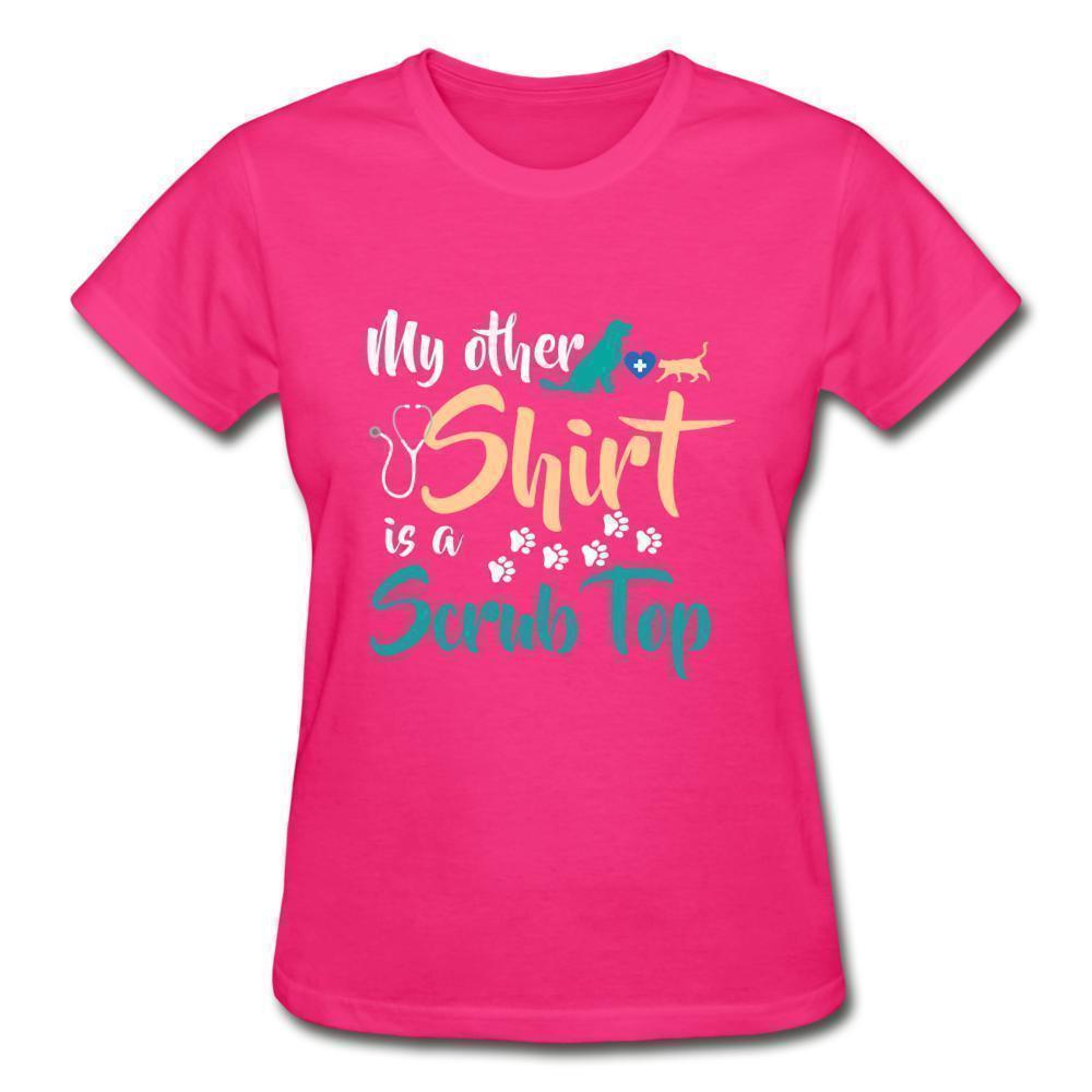 My other shirt is a scrub top Gildan Ultra Cotton Ladies T-Shirt-Ultra Cotton Ladies T-Shirt | Gildan G200L-I love Veterinary
