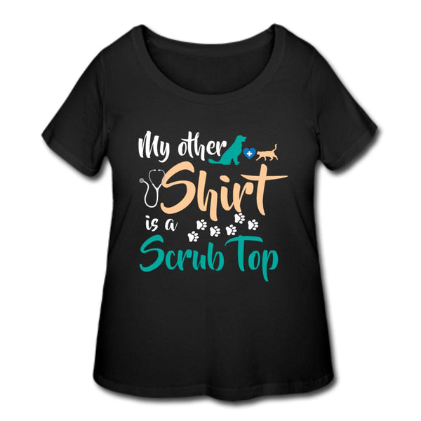 My other shirt is a scrub top Women's Curvy T-shirt-Women’s Curvy T-Shirt | LAT 3804-I love Veterinary