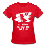 My shadow has four legs and a tail Gildan Ultra Cotton Ladies T-Shirt-Ultra Cotton Ladies T-Shirt | Gildan G200L-I love Veterinary