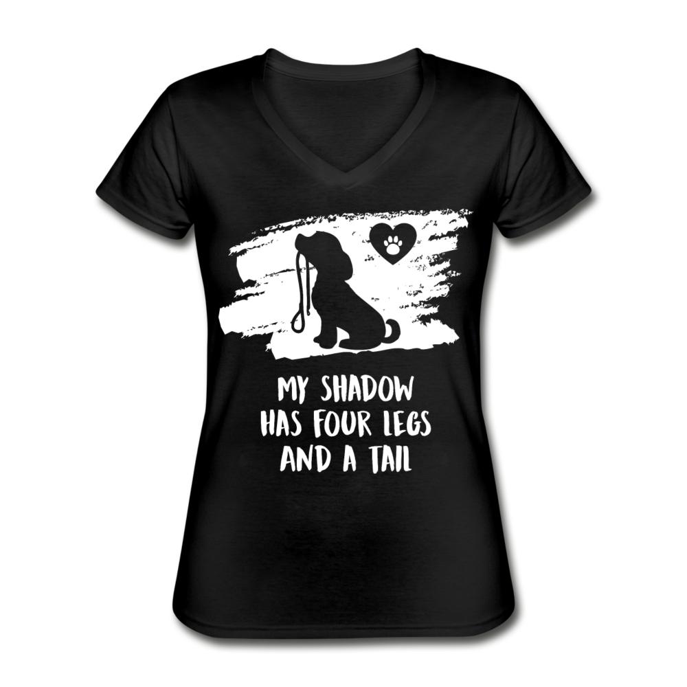My shadow has four legs and a tail Women's V-Neck T-Shirt-Women's V-Neck T-Shirt | Fruit of the Loom L39VR-I love Veterinary