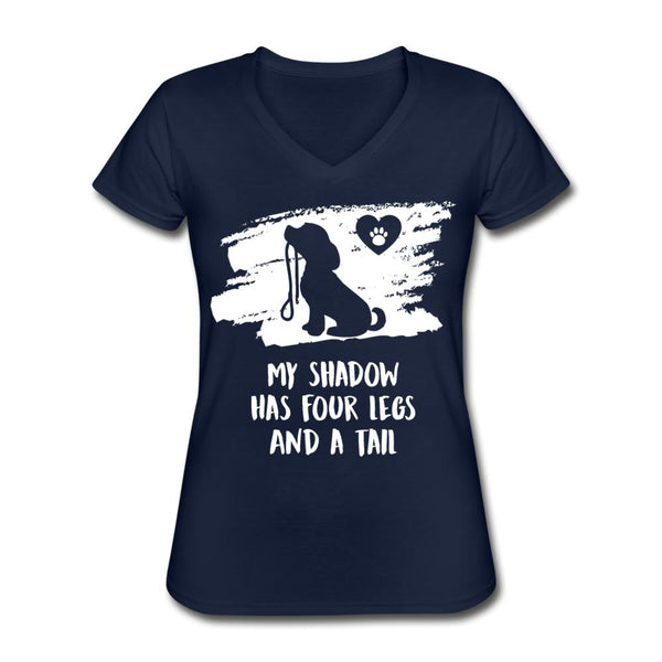 My shadow has four legs and a tail Women's V-Neck T-Shirt-Women's V-Neck T-Shirt | Fruit of the Loom L39VR-I love Veterinary