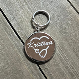 Name in heart shaped stethoscope - Stethoscope tag-Stethoscope tag-I love Veterinary