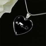 Large Animal Veterinarian Jewelry Gift Luxury Heart Necklace - Cow pulse-Necklace-I love Veterinary