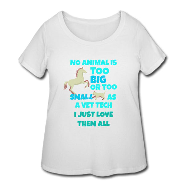 No animal too big or too small Women's Curvy T-shirt-Women’s Curvy T-Shirt | LAT 3804-I love Veterinary