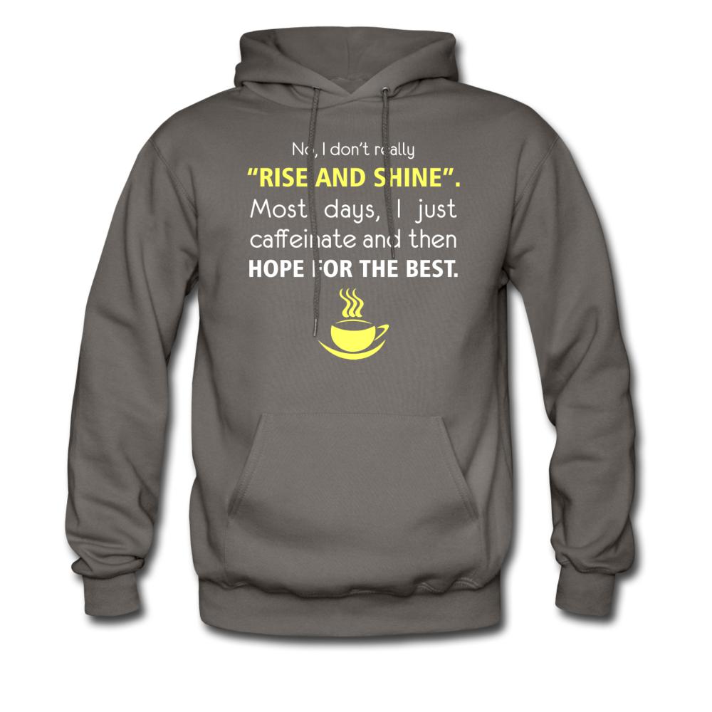 No, I don't really "rise and shine" Unisex Hoodie-Men's Hoodie | Hanes P170-I love Veterinary