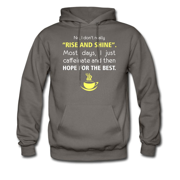 No, I don't really "rise and shine" Unisex Hoodie-Men's Hoodie | Hanes P170-I love Veterinary