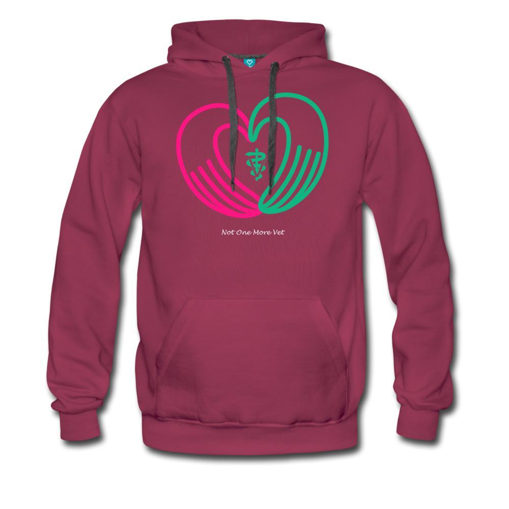 NOMV Heart made of hands Men’s Premium Hoodie-NOMV-I love Veterinary