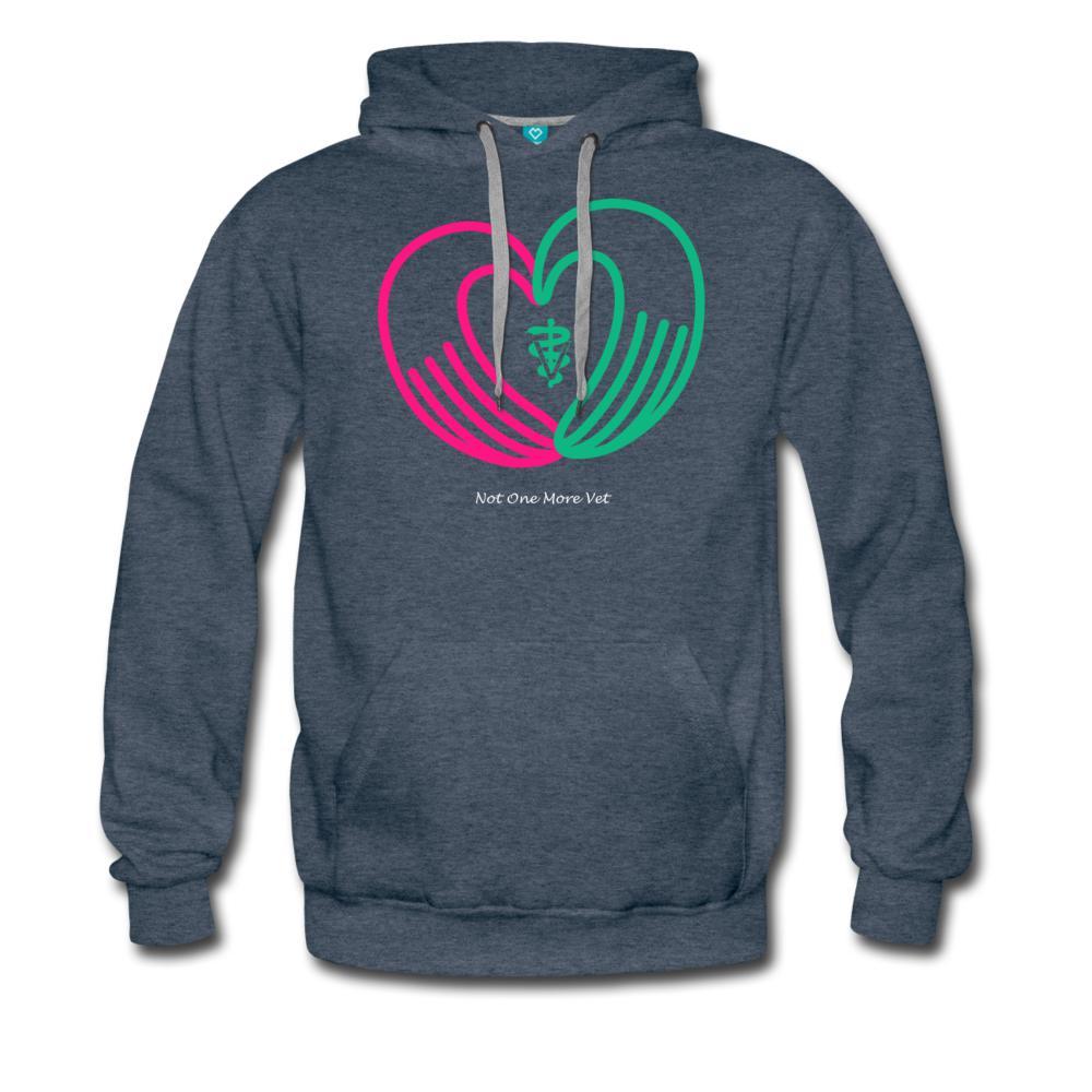 NOMV Heart made of hands Men’s Premium Hoodie-NOMV-I love Veterinary