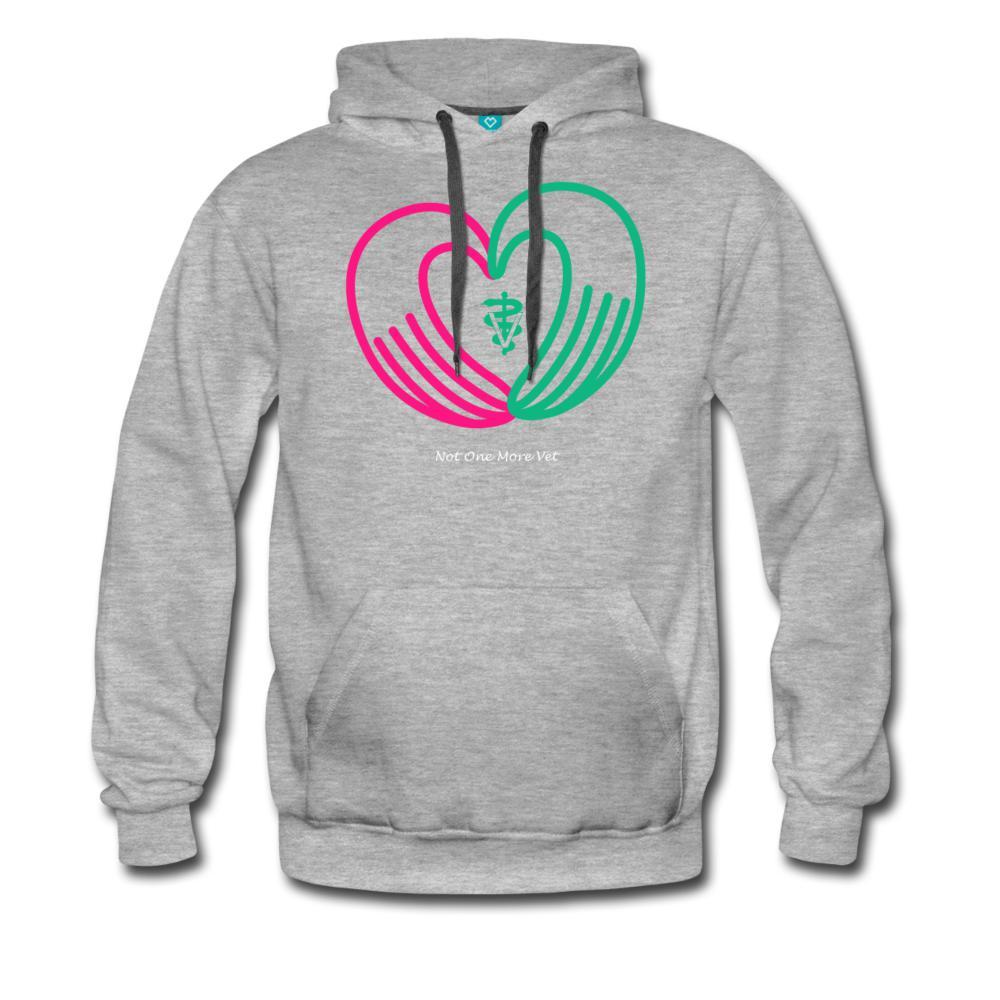 NOMV Heart made of hands Men’s Premium Hoodie-NOMV-I love Veterinary