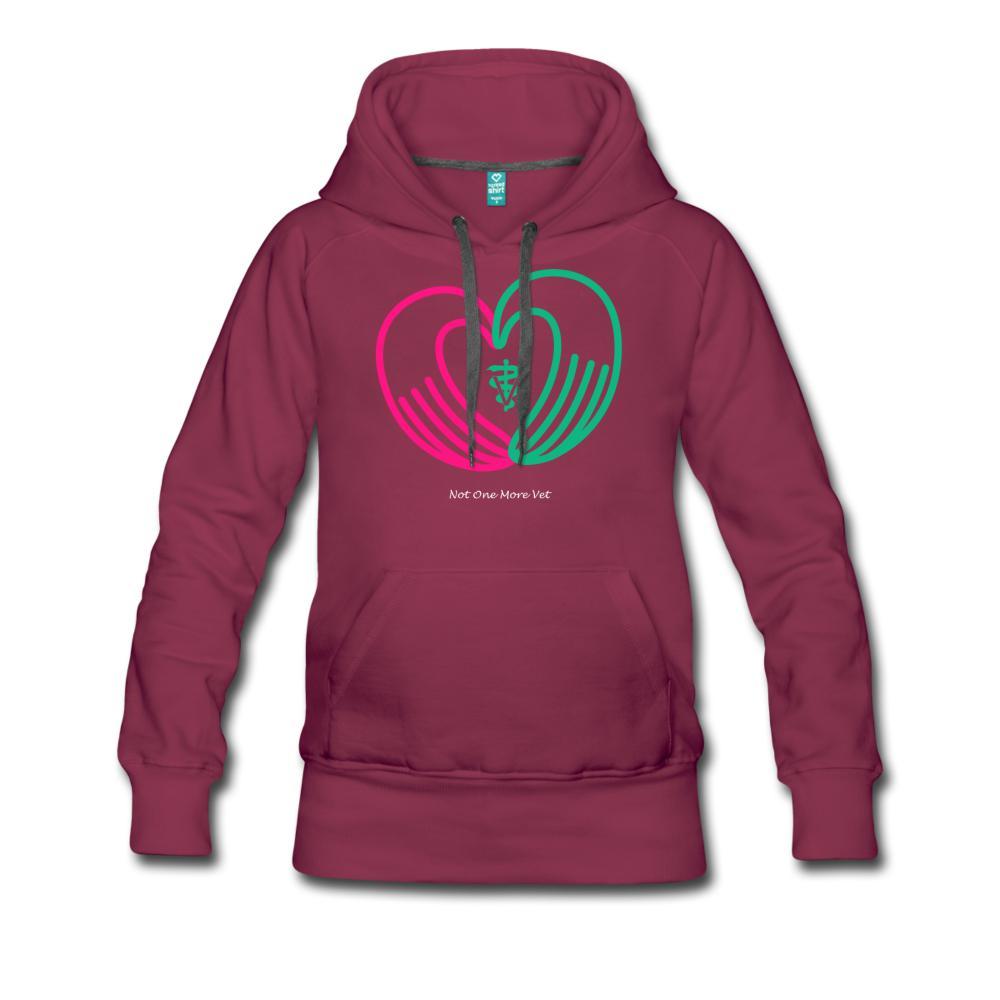 NOMV Heart made of hands Women’s Premium Hoodie-NOMV-I love Veterinary