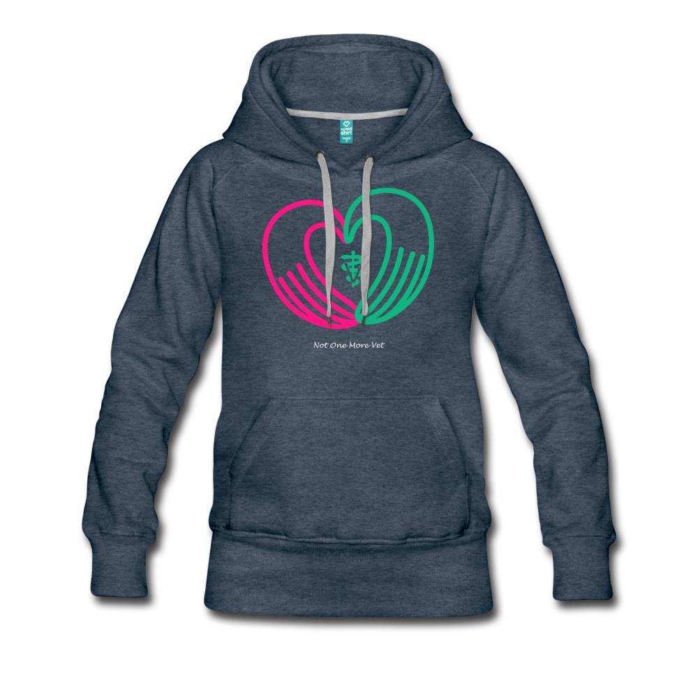 NOMV Heart made of hands Women’s Premium Hoodie-NOMV-I love Veterinary