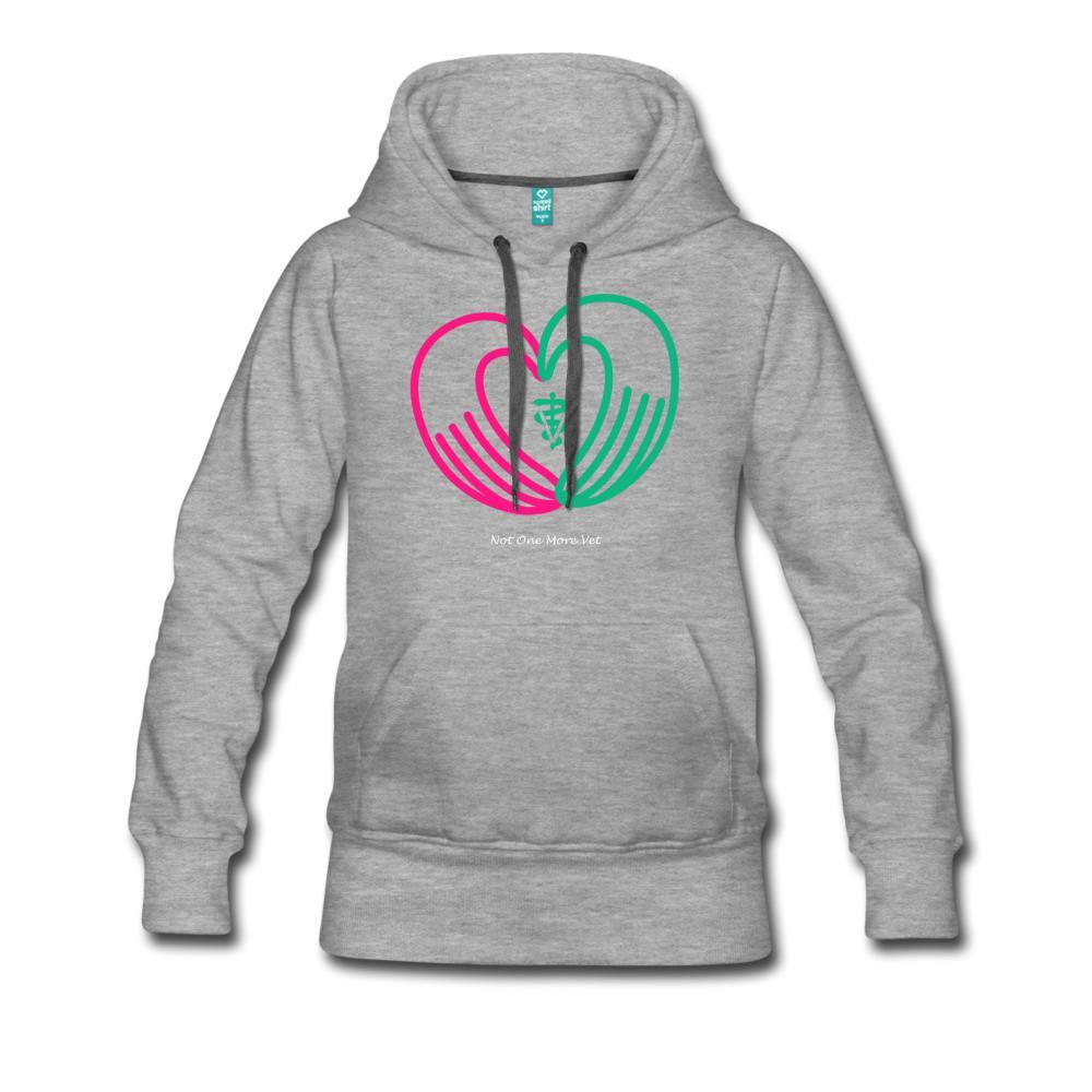 NOMV Heart made of hands Women’s Premium Hoodie-NOMV-I love Veterinary