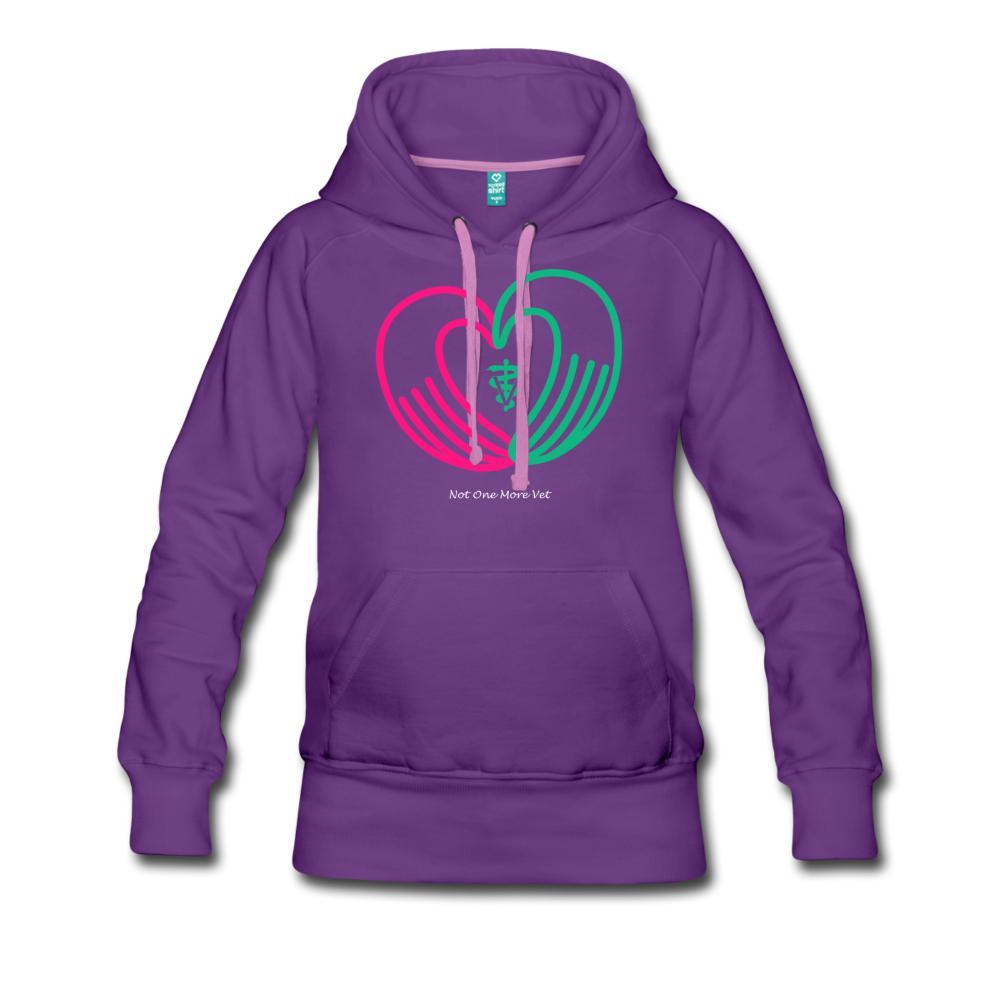 NOMV Heart made of hands Women’s Premium Hoodie-NOMV-I love Veterinary
