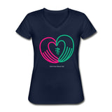 NOMV Heart made of hands Women's V-Neck T-Shirt-NOMV-I love Veterinary