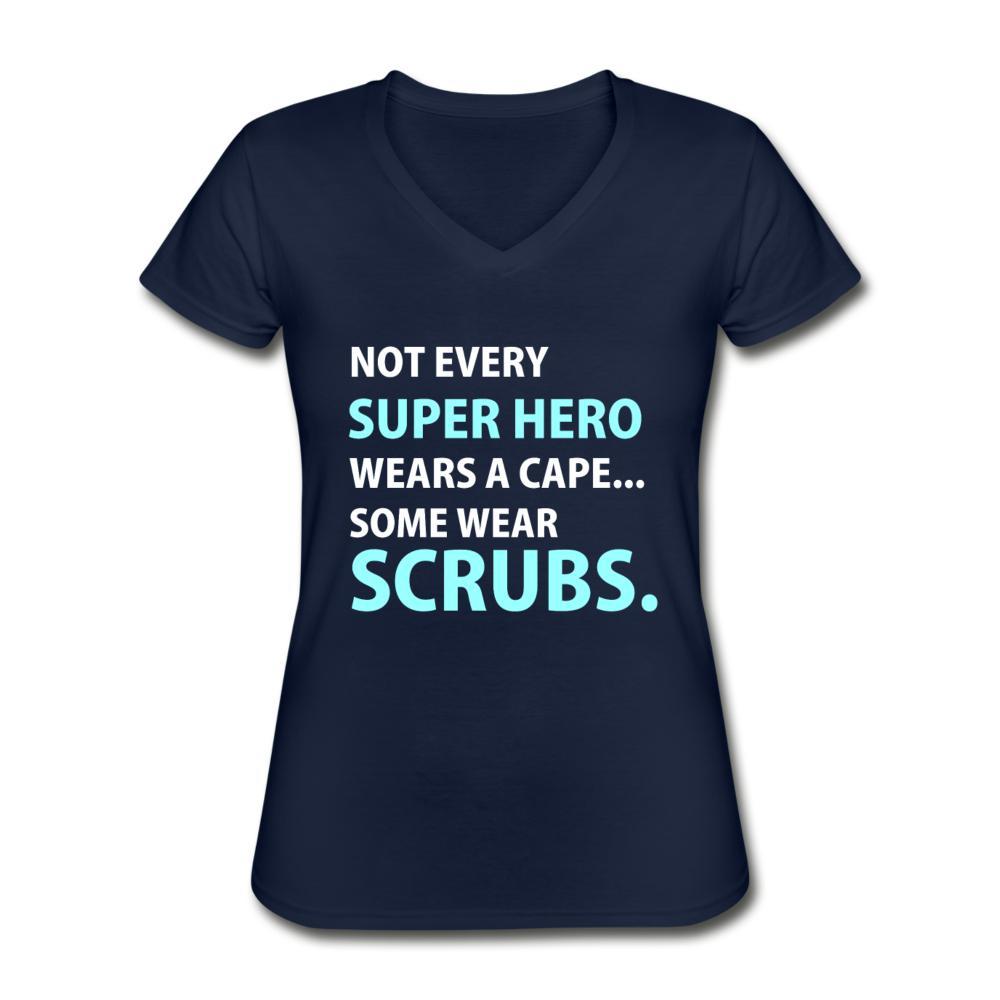 NOMV Not every superhero wears a cape Women's V-Neck T-Shirt-NOMV-I love Veterinary