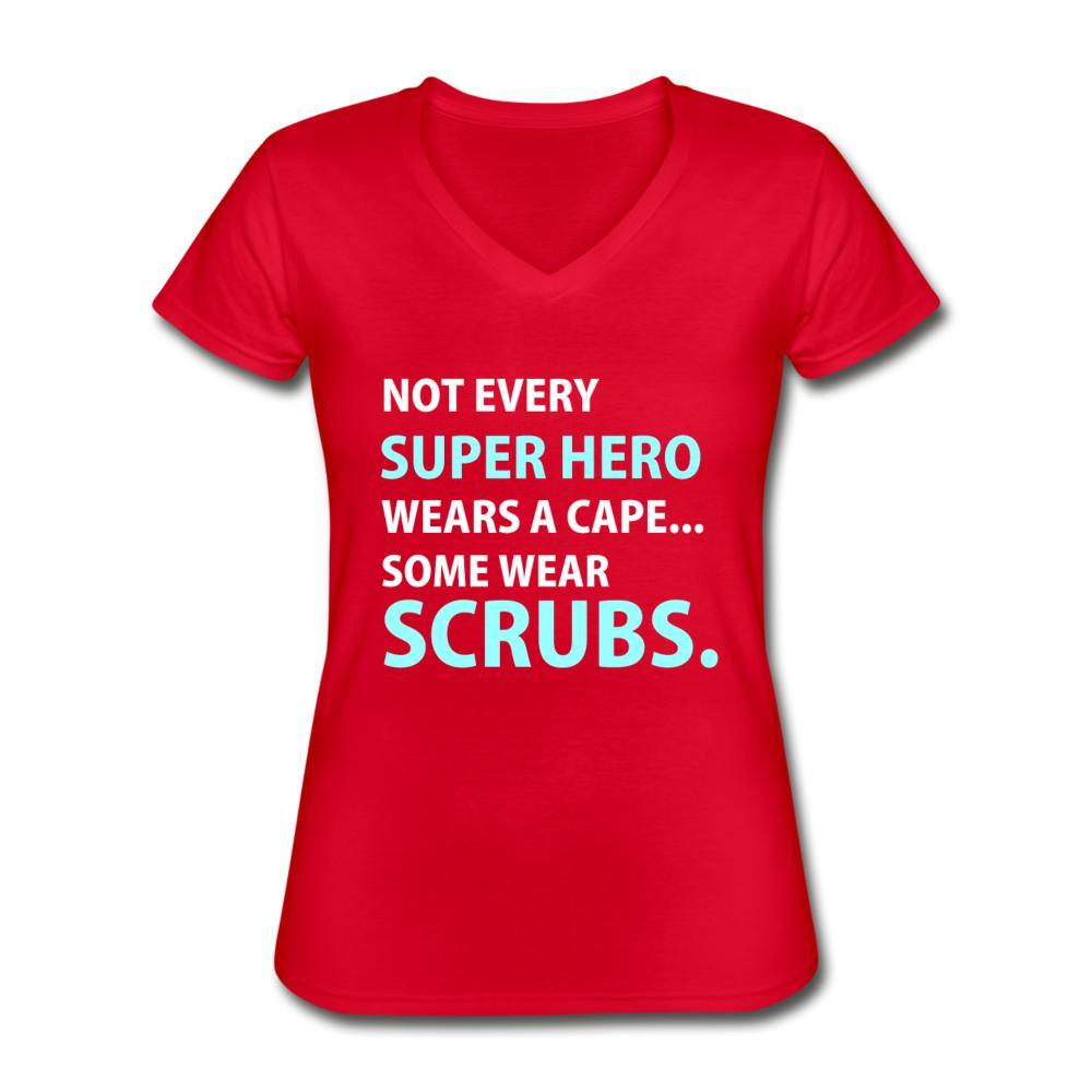 NOMV Not every superhero wears a cape Women's V-Neck T-Shirt-NOMV-I love Veterinary