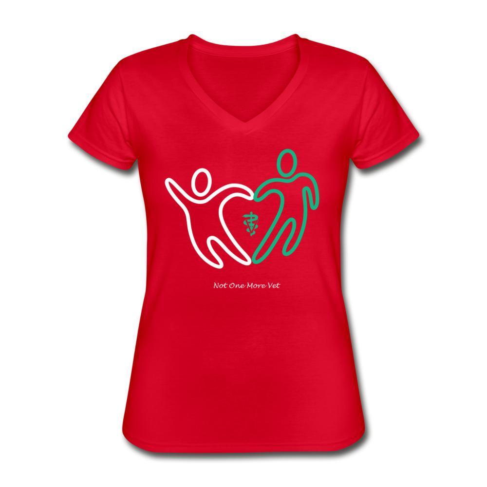 NOMV People make a heart Women's V-Neck T-Shirt-NOMV-I love Veterinary