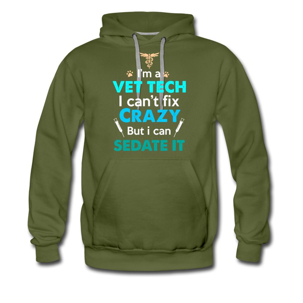NOMV Vet Tech Can't fix crazy Men’s Premium Hoodie-NOMV-I love Veterinary
