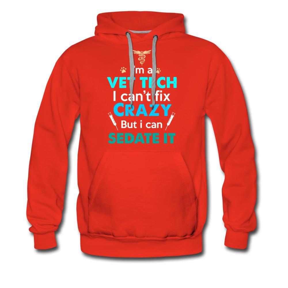 NOMV Vet Tech Can't fix crazy Men’s Premium Hoodie-NOMV-I love Veterinary