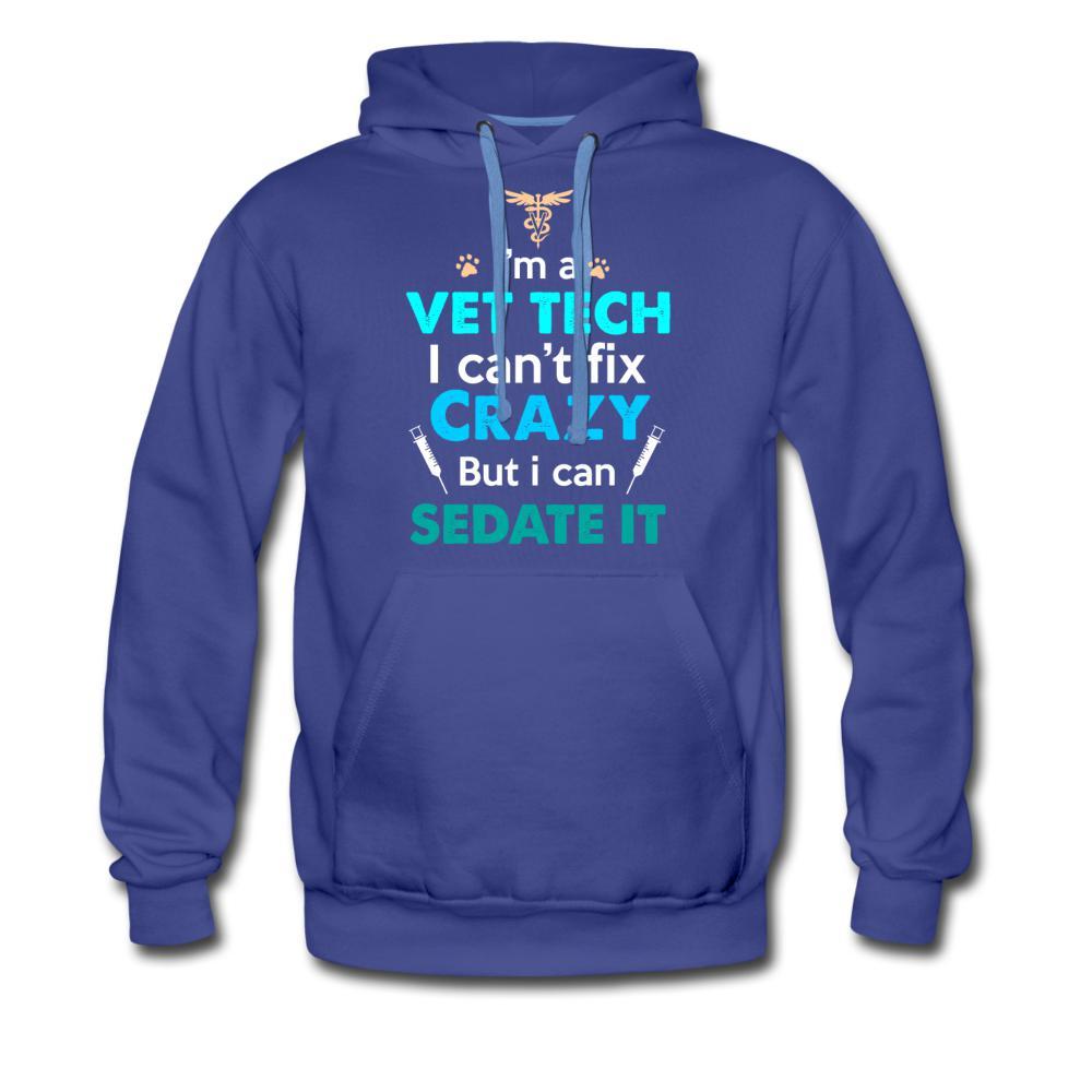 NOMV Vet Tech Can't fix crazy Men’s Premium Hoodie-NOMV-I love Veterinary