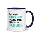 Not every super hero wears a cape Mug with Color Inside-White Ceramic Mug with Color Inside-I love Veterinary