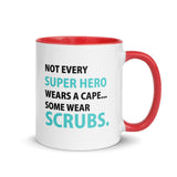 Not every super hero wears a cape Mug with Color Inside-White Ceramic Mug with Color Inside-I love Veterinary