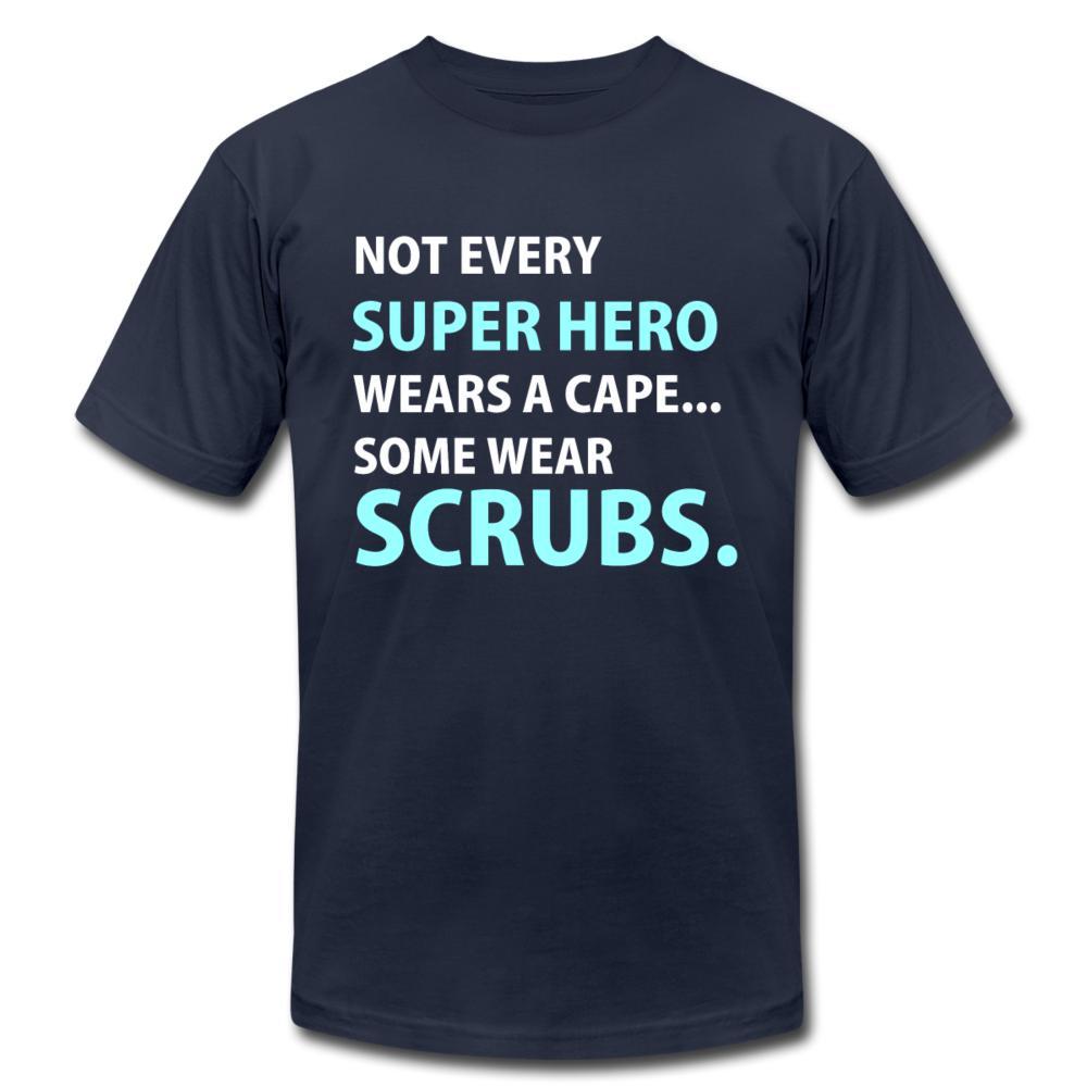 Not every super hero wears a cape... Some wear scrubs. Unisex T-shirt-Unisex T-Shirt | Bella + Canvas 3001-I love Veterinary
