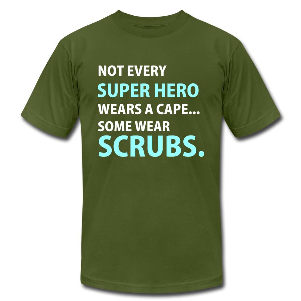 Not every super hero wears a cape... Some wear scrubs. Unisex T-shirt-Unisex T-Shirt | Bella + Canvas 3001-I love Veterinary
