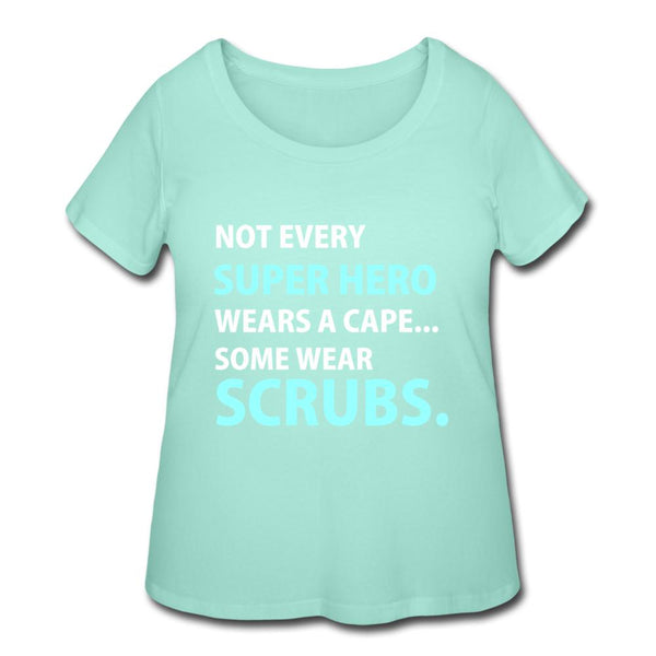 Not every super hero wears a cape... Some wear scrubs. Women's Curvy T-shirt-Women’s Curvy T-Shirt | LAT 3804-I love Veterinary
