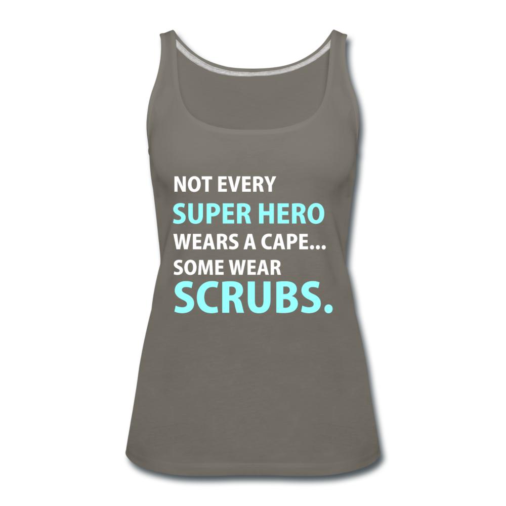 Not every super hero wears a cape... Some wear scrubs. Women's Tank Top-Women’s Premium Tank Top | Spreadshirt 917-I love Veterinary