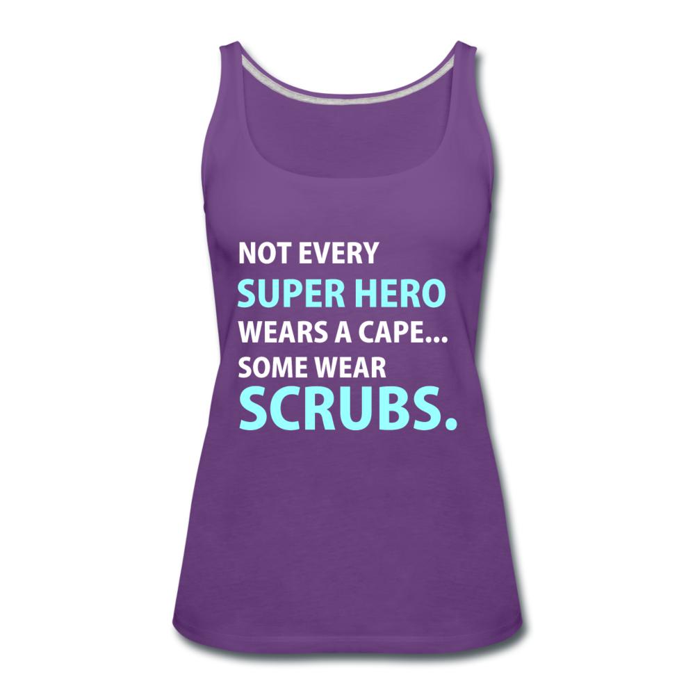 Not every super hero wears a cape... Some wear scrubs. Women's Tank Top-Women’s Premium Tank Top | Spreadshirt 917-I love Veterinary