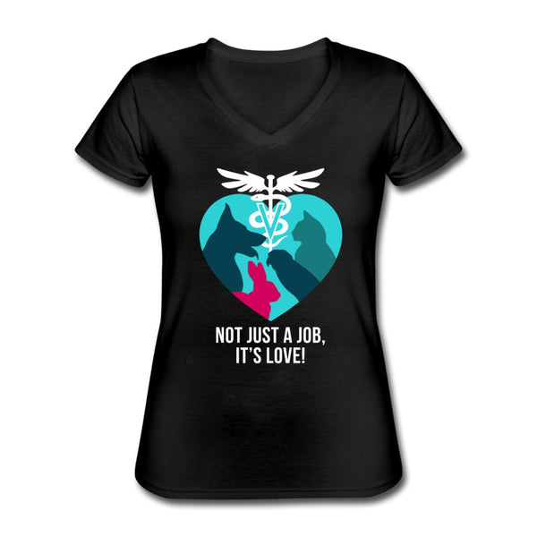 Not just a job, it's love Women's V-Neck T-Shirt-Women's V-Neck T-Shirt-I love Veterinary