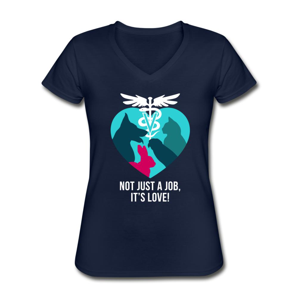 Not just a job, it's love Women's V-Neck T-Shirt-Women's V-Neck T-Shirt | Fruit of the Loom L39VR-I love Veterinary