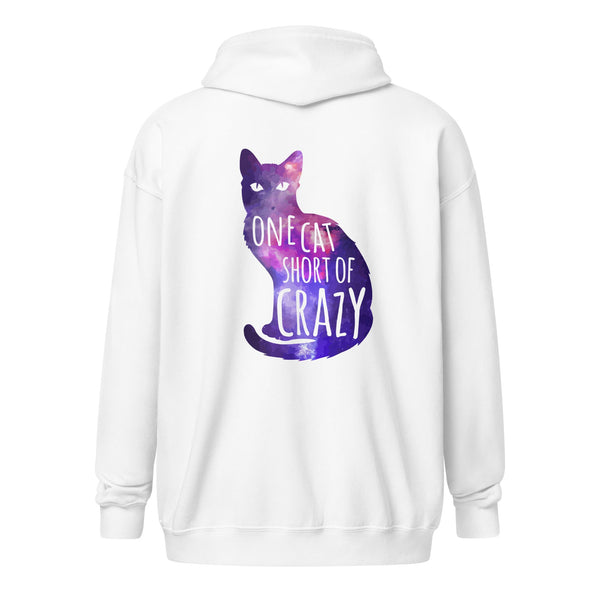 One Cat short of Crazy Unisex heavy blend zip hoodie-Unisex Heavy Blend Zip Hoodie | Gildan 18600-I love Veterinary