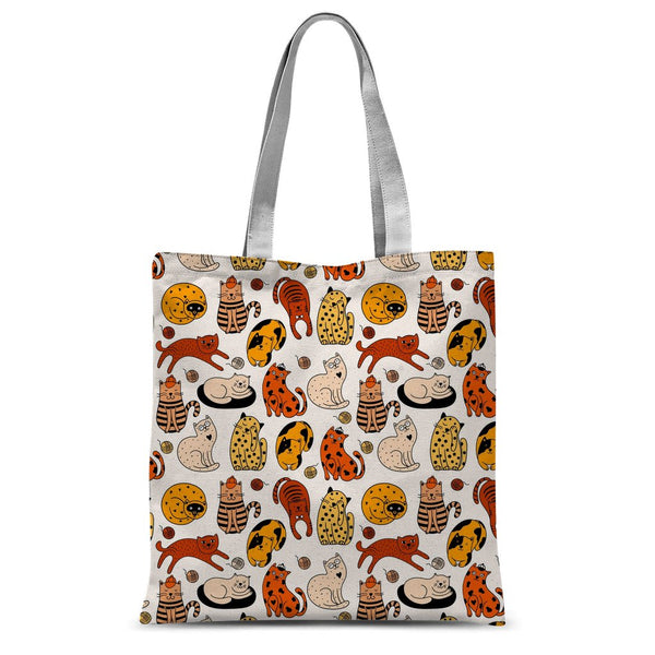 Orange cats pattern Classic Sublimation Tote Bag-Classic Sublimation Tote Bag-I love Veterinary
