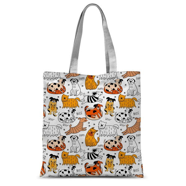 Orange Dogs pattern Classic Sublimation Tote Bag-Classic Sublimation Tote Bag-I love Veterinary