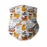 Orange Dogs pattern Sublimation Neck Gaiter-Sublimation Neck Gaiter-I love Veterinary