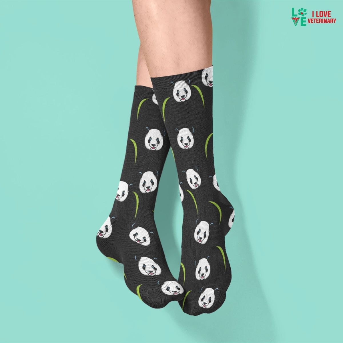 Panda Sublimation Tube Sock-Sublimation Sock-I love Veterinary