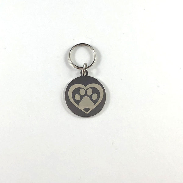 Pawprint in heart Stethoscope tag-Stethoscope tag-I love Veterinary