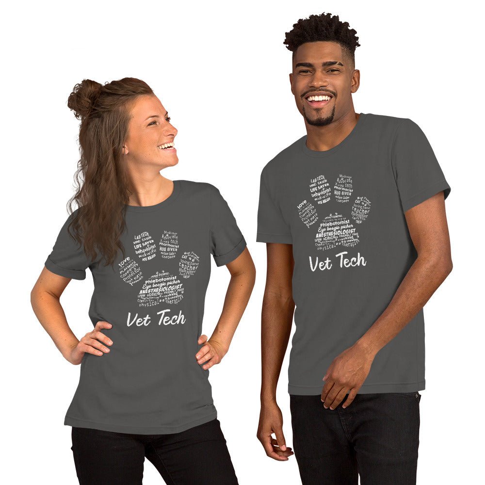 PawPrint Vet Tech Unisex T-shirt Bella + Canvas 3001-Unisex T-Shirt | Bella + Canvas 3001-I love Veterinary