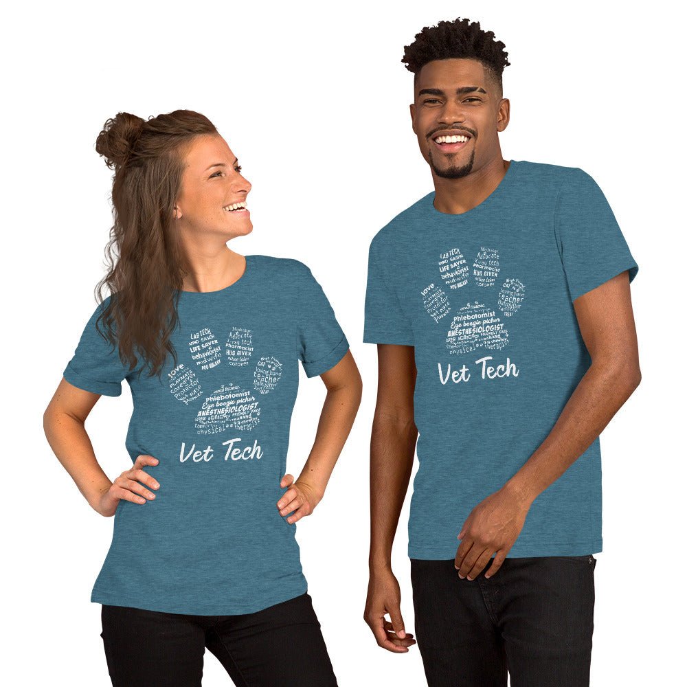 PawPrint Vet Tech Unisex T-shirt Bella + Canvas 3001-Unisex T-Shirt | Bella + Canvas 3001-I love Veterinary