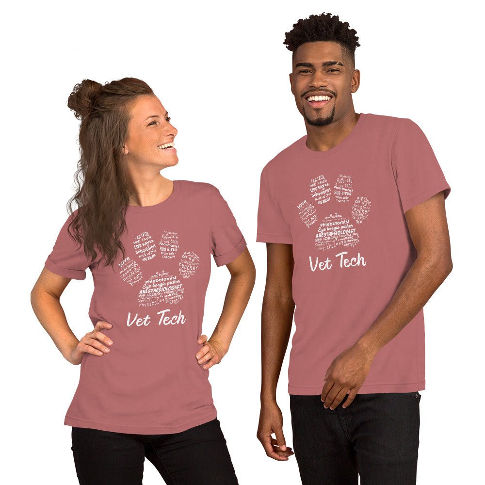 PawPrint Vet Tech Unisex T-shirt Bella + Canvas 3001-Unisex T-Shirt | Bella + Canvas 3001-I love Veterinary